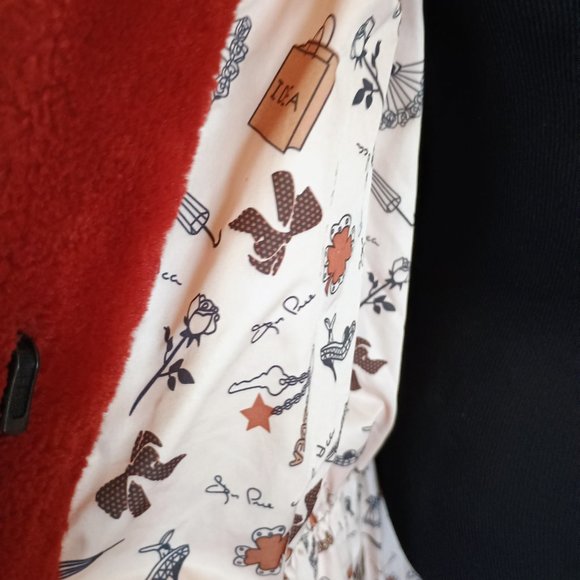 Nerazzurri Long Quilted Faux Fur Coat Warm Red! - Picture 4 of 6